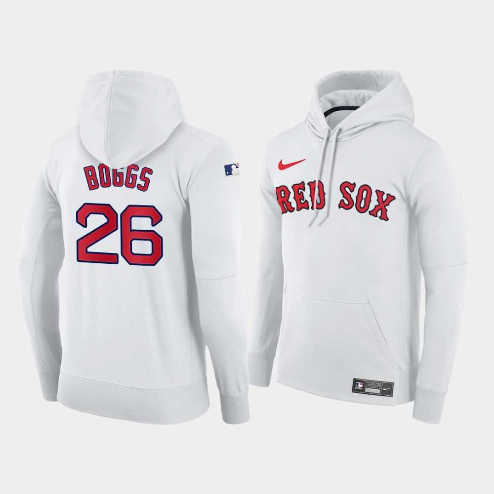 Men Boston Red Sox 26 Boggs white home hoodie 2021 MLB Nike Jerseys